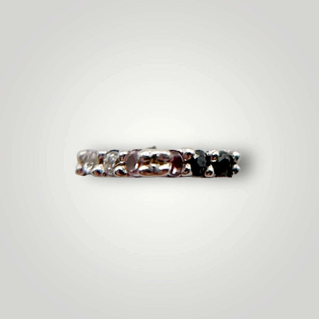 Shrine Black to White Ombre with CZ in 14kt White Gold