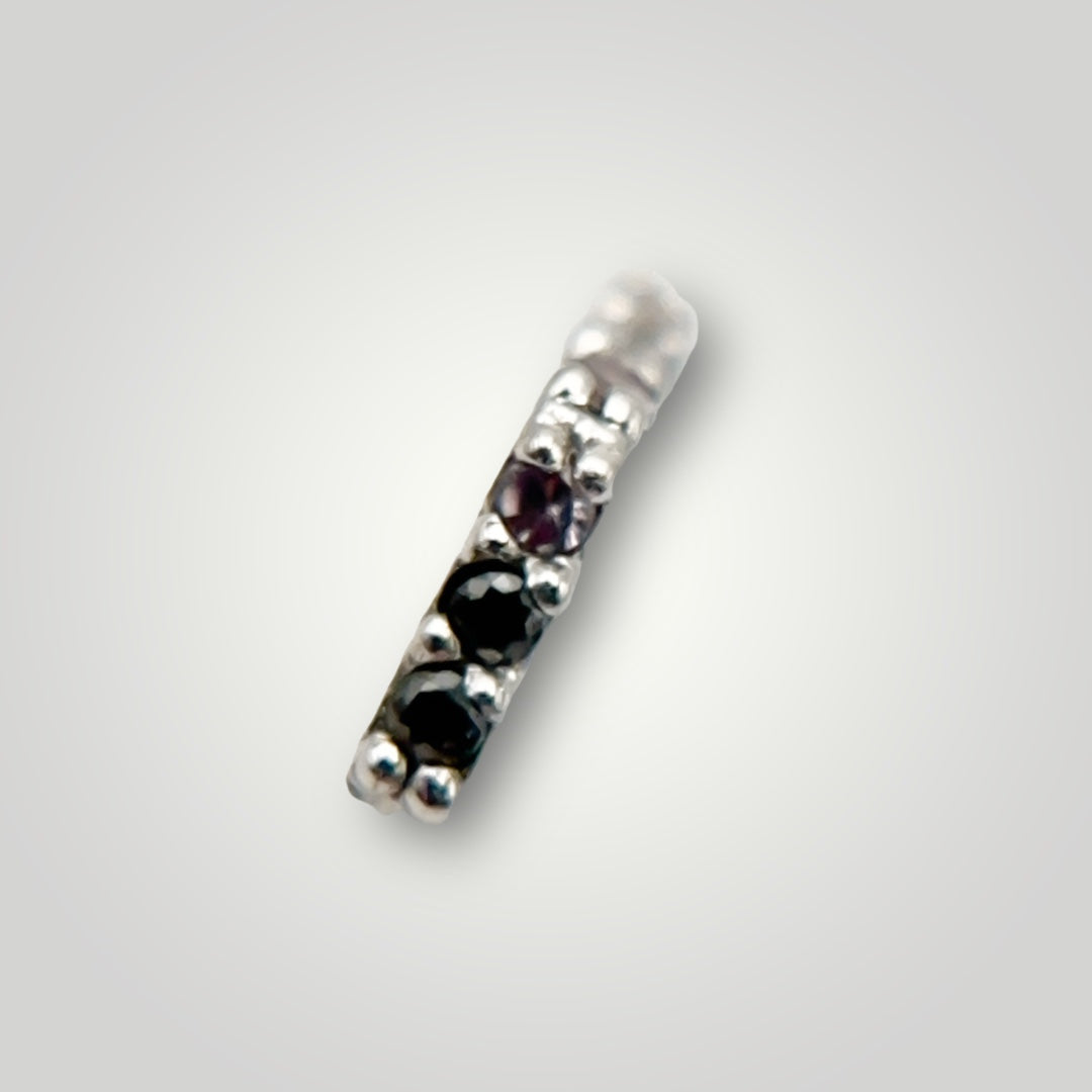 Shrine Black to White Ombre with CZ in 14kt White Gold