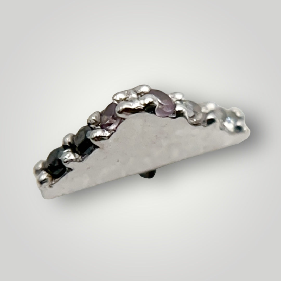 Shrine Black to White Ombre with CZ in 14kt White Gold