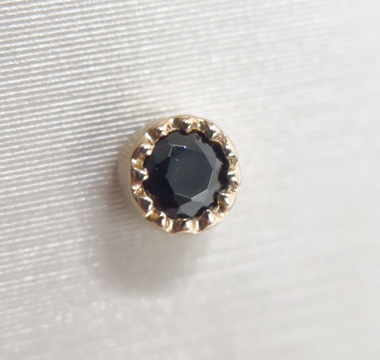 Small Georgina with Black CZ in 14kt Yellow Gold