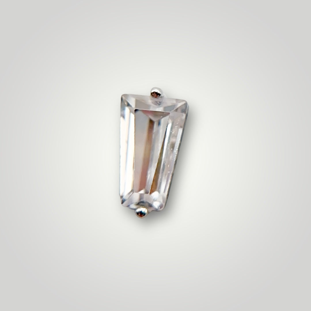 Tapered Baguette with Cubic Zirconia in 14kt White Gold