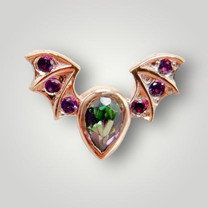 Winged with Mystic Topaz & Amethyst in 14kt Yellow Gold (Threaded)