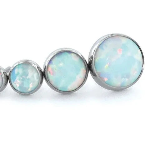 Round Cabochon 3mm Gem Ends - Various Stones - Titanium threadless