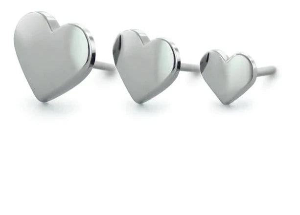 heart flat titanium bead threadless