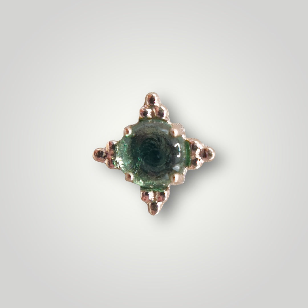 Zia with Emerald Green CZ in 18kt Yellow Gold