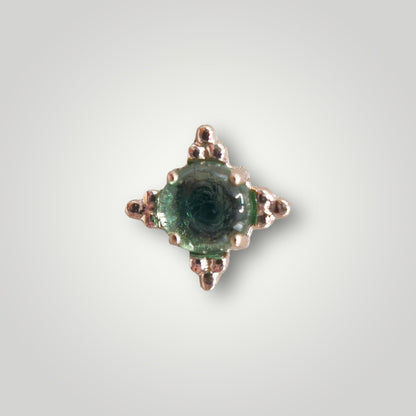 Zia with Emerald Green CZ in 18kt Yellow Gold