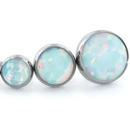 Round Bezel Cabochon Discs 5mm Gem Ends - Various Stones - Titanium threadless