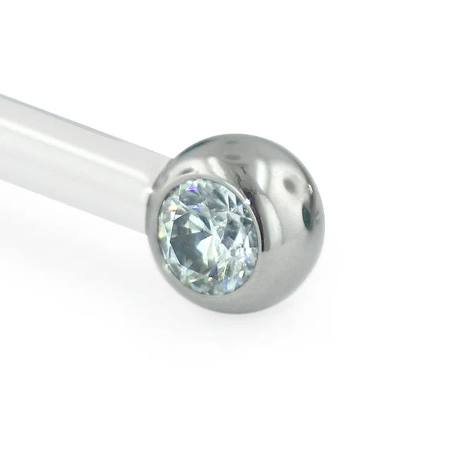 forward Round Bezel Cabochon 6 mm Gem Ends - Various Stones - Titanium threadless