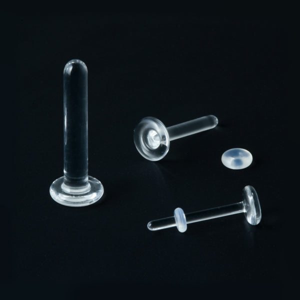 Clear Glass Labret/Post Retainers