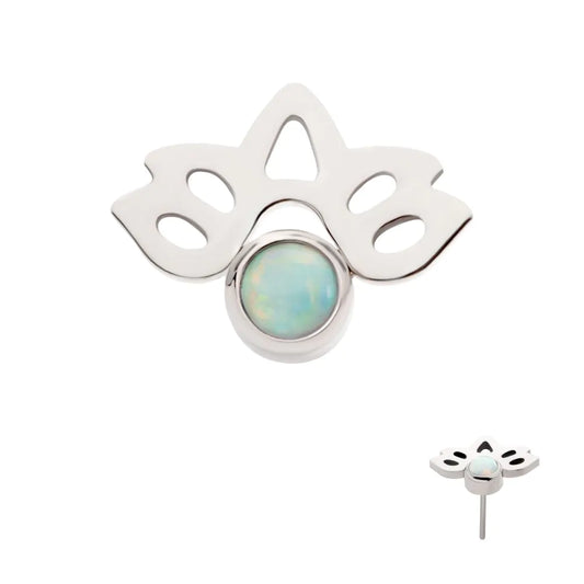 lotus with opal titanium bead threadless