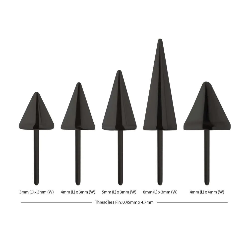 black pvd coated spike threadless