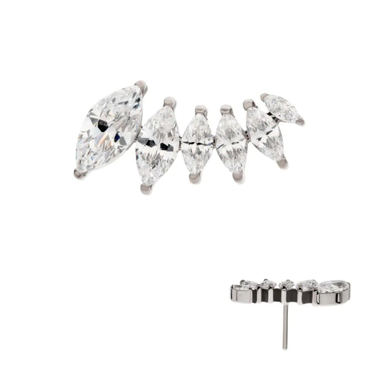 cascade marquise cz titanium bead threadless